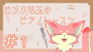 【ピアノ練習】ピンク毛玉のピアノ練習！#1【ケモV】