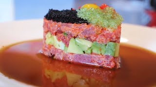 Sushi| Tuna Tartar With Tricolor Flying Fish Roe Tobiko | How to make sushi