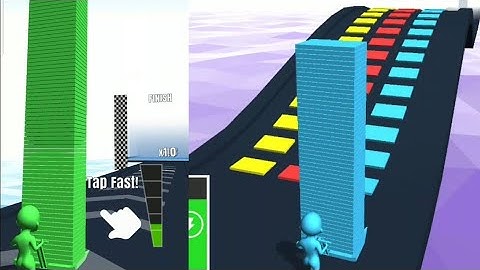 Stack Colors  👩- NOOB VS PRO VS HACKER - All Levels Gameplay [ android, iOS game ] New Score