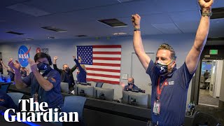 Nasa mission control erupts as Perseverance rover successfully lands on Mars