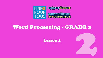 Grade 2 - Word Processing - Lesson 2