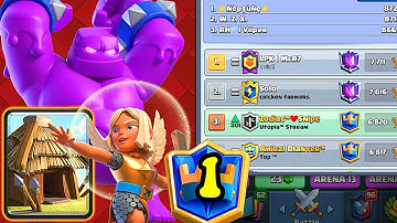 #1 in the World 🏆 GOBLIN HUT + Elixir Golem DECK clash Royale