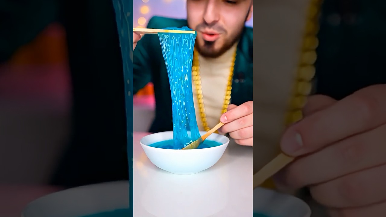 GLOWING SLIME MUKBANG!! 💚✅😂