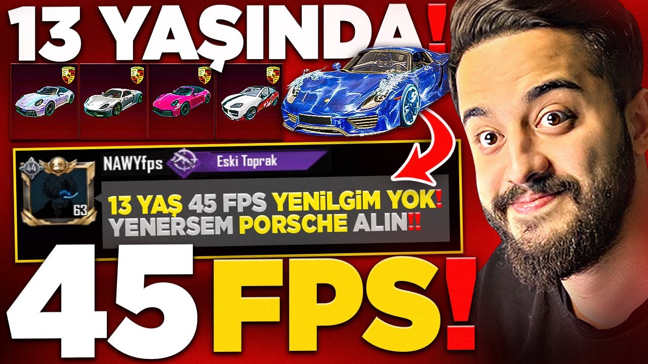 YENİLİRSEM PORSCHE ALIYORUM! 13 YAŞINDA 45 FPS! AWM GİBİ M4 SIKIYOR! PUBG Mobile