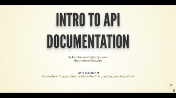 Intro to API documentation