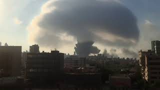 بالفيديو: لحظة وقوع الانفجار في مرفأ بيروت