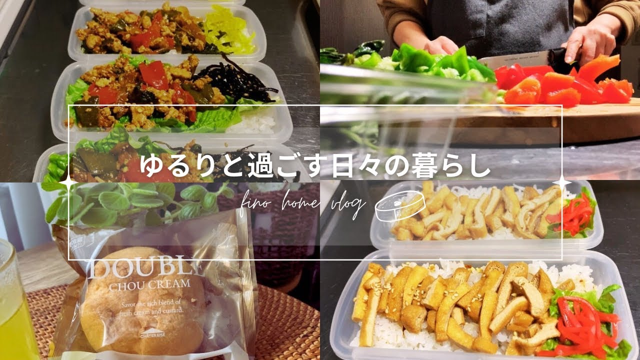 vlog｜おかず一品をのせるだけのタッパー弁当でランチ｜今週のおやつはコスパがいいシュークリーム｜A lunchbox with just one side dish in a container