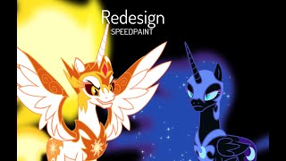 [mlp base edit] Daybreaker and Nightmare Moon redesign-SPEEDPAINT