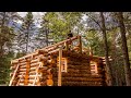 Building an Off Grid Log Cabin Alone in the Wilderness, Ep17, Framing the Roof, Gable Ends