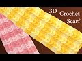 Bufanda a Crochet en punto trenzas de argollas en 3D tejido tallermanualperu