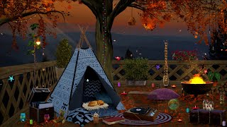 🍁 Autumnal Night in a Treehouse 🌲 Fire Crackling, Cat Purring & Forest Sounds by Night Sounds Ambience 1,550 views 1 year ago 3 hours