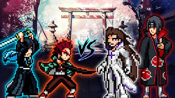 Chaos Tanjiro OP & Tokito OP Vs Aizen V2 OP & Itachi S1 OP in Jump Force Mugen