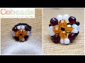 #COBEADS ANILLO FLOR 4 PETALOS DE PERLAS Y MOSTACILLAS COD DESC 1CAYA3OFF