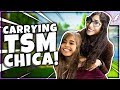 CARRYING TSM CHICA! (SHE GOT MAD!) - VALKYRAE FORTNITE