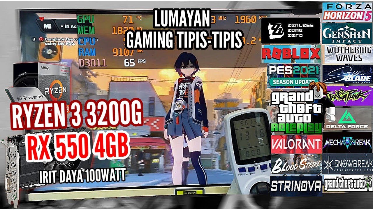 LUMAYA INI....! PC GAMING PAKAI RYZEN 3 3200G DAN RX 550 4GB DDR5 BISA UNTUK ROBLOX, GTA V ROLEPLAY