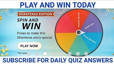 Amazon Dhanteras Edition Quiz, Great Indian festival spin and win, win pay balance, Quiz on October