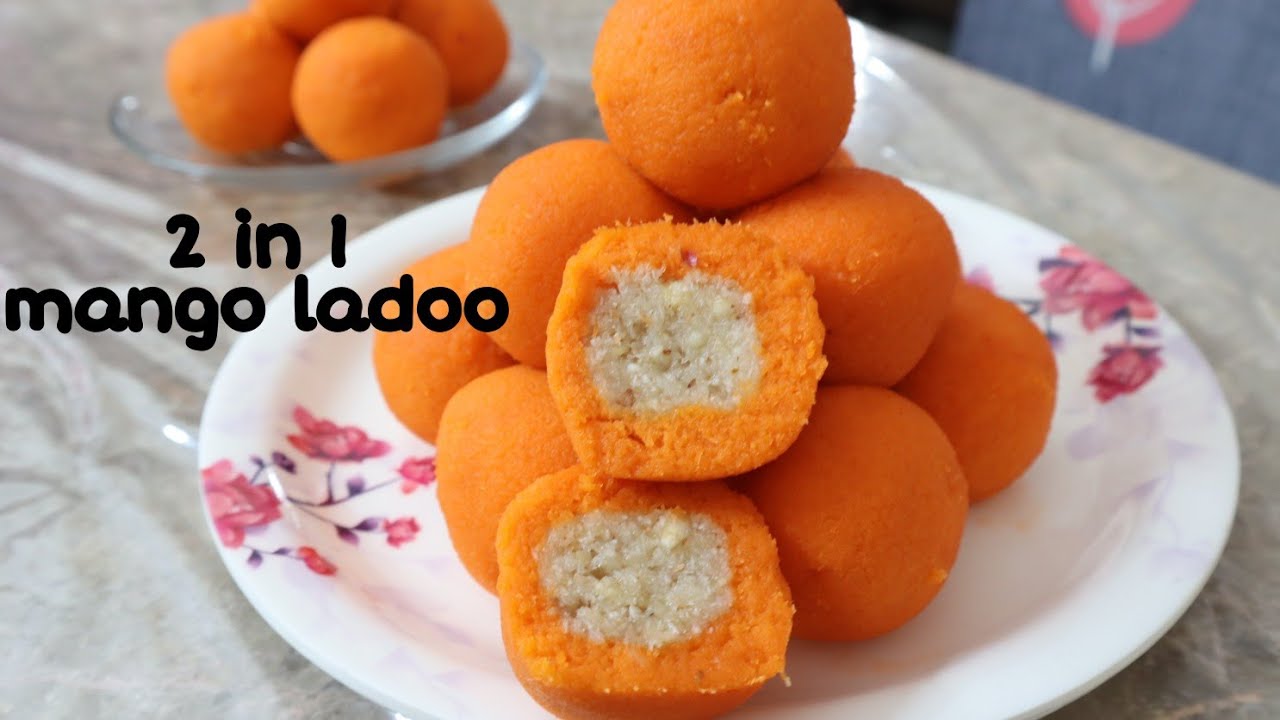 बिना घी, बिना मावा बिना चाशनी के सिर्फ एक आम से बनाये ढेर सारे लडू । 2 in 1 Mango Ladoo | Ladoo Reci | Food Kitchen Lab