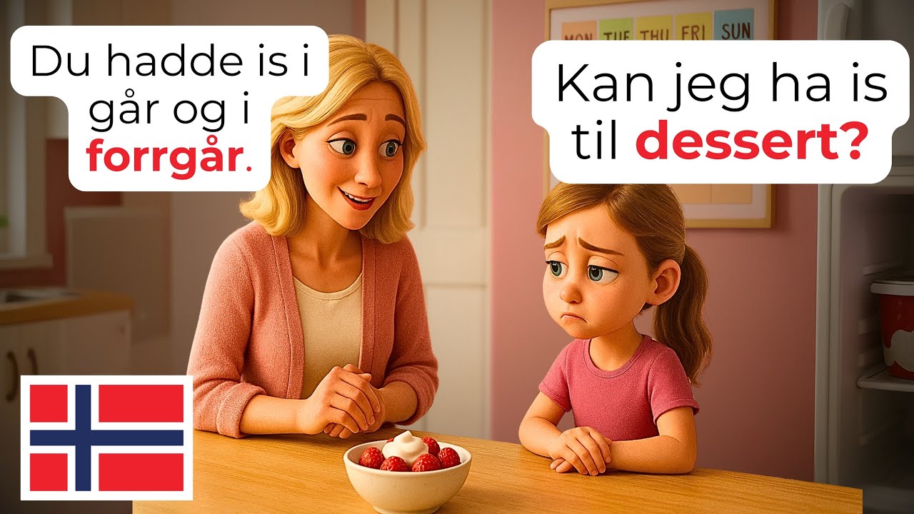🇳🇴 Правильное питание с мамой! 15 норвежских диалогов | A1-A2 Учим норвежский