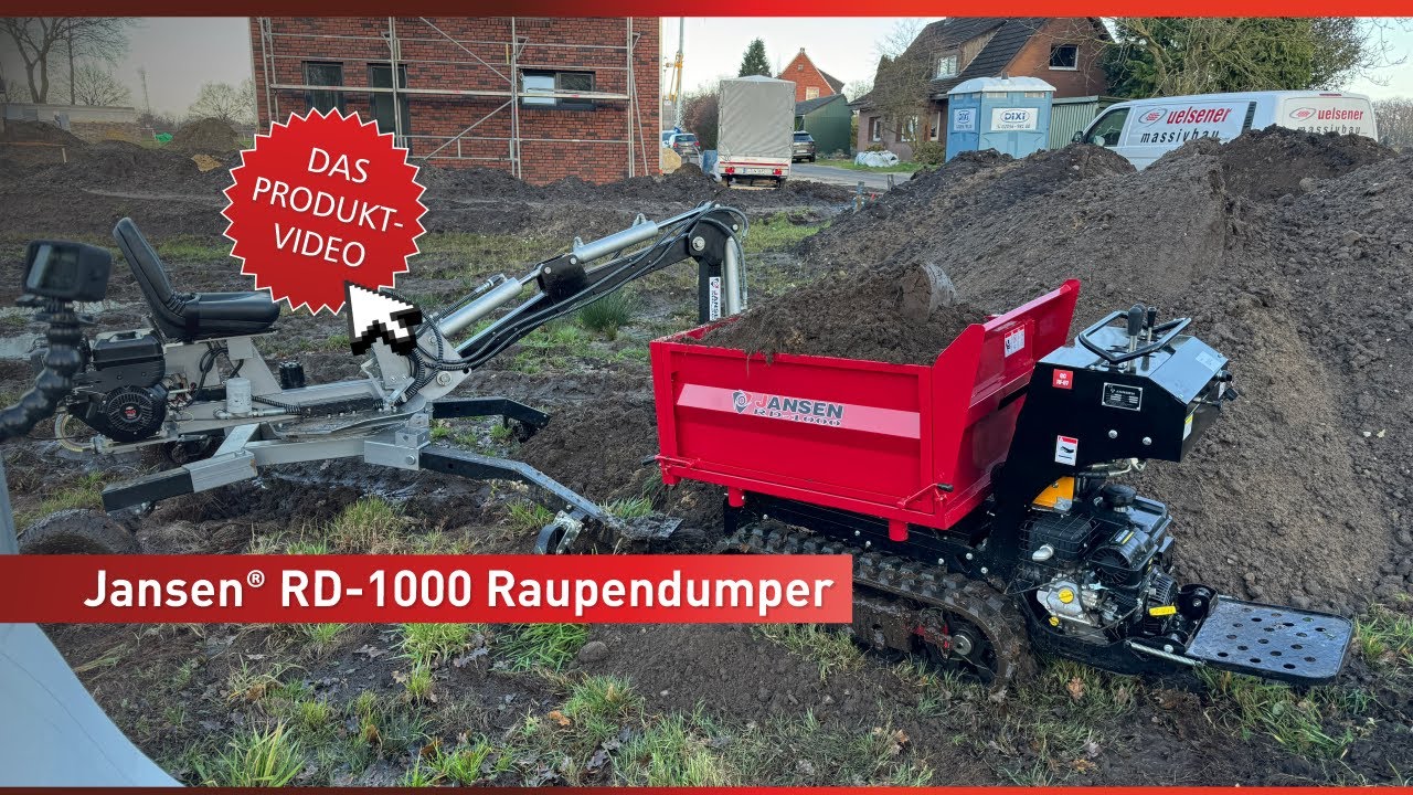 Raupendumper Jansen RD-1000, Kettendumper, Vanguard-Motor, 3 Seiten-Kipper