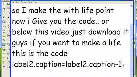 How to make a game with life points in visual basic 6