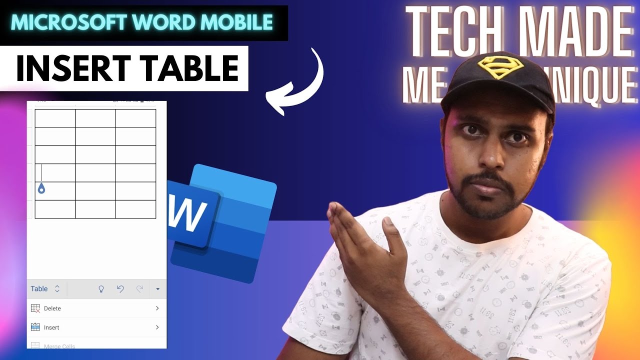 How to insert table in Microsoft word mobile | insert table on ...