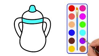 How to Draw a Water Jug Drawing And Colouring Pages For Kids Learning | Learn Colors for Kids