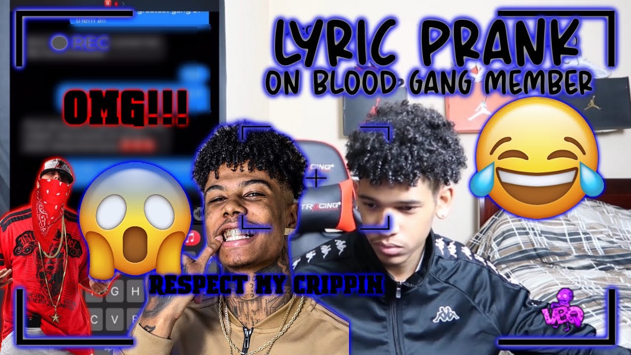 Blueface lyric prank “respect my CRIPPIN” on 🅱️LOOD GANG MEMBER this happened..😬