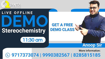 Stereo Chemistry Demo LIVE from Offline Classroom | Quanta Chemistry Classes