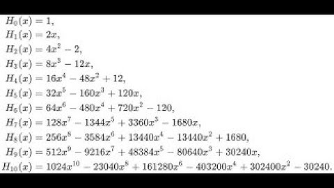 Hermite Polynomials up to  n=4