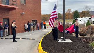 Mount Carmel retires old City Hall flags & flagpoles, NJROTC dedicates new flagpole