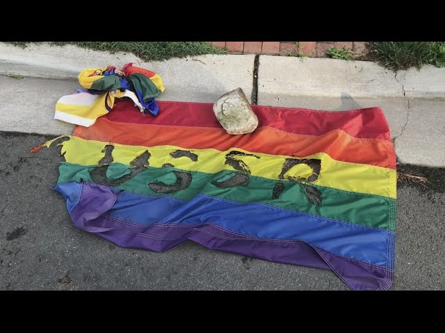 Rainbow flag burned at Ukraine Pride event