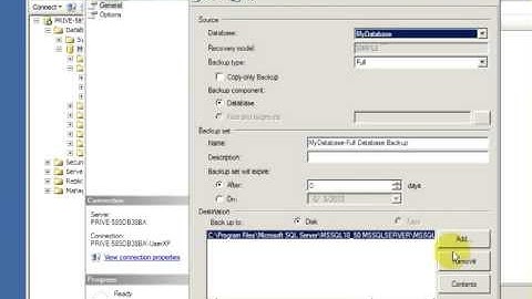 How to Backup a MS SQL database using SQL Server Management Studio