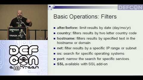DEFCON 18: SHODAN for Penetration Testers 1/3