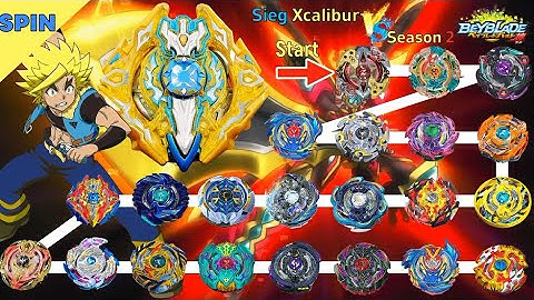베이블레이드 버스트 갓 지크 엑스칼리버 VS 시즌2 마라톤 ベイブレード 【Sieg Xcalibur VS ALL Season2】 marathon Beyblade Burst DB