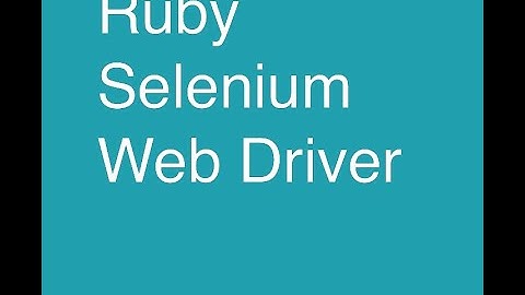 Ruby Selenium WebDriver