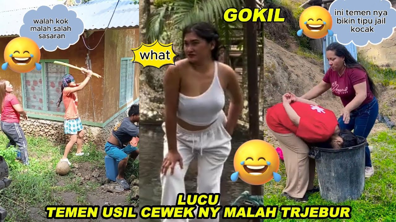 LUCU TEMEN  USIL CEWEK MALAH TERJEBUR !!! DRAMA KOMEDI LUCU