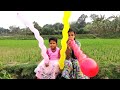 Outdoor fun with balloon and learn colour