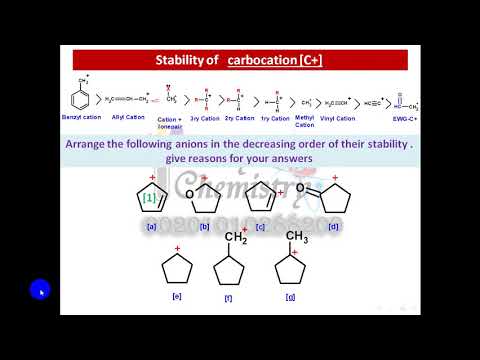 Stability of Carbocation , anion & radical ثباتية الشحنة الموجبة والسالبة والراديكال