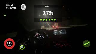 BMW M6 F13 100-200 km/h Dragy test in 6.20 s with Only Fuel