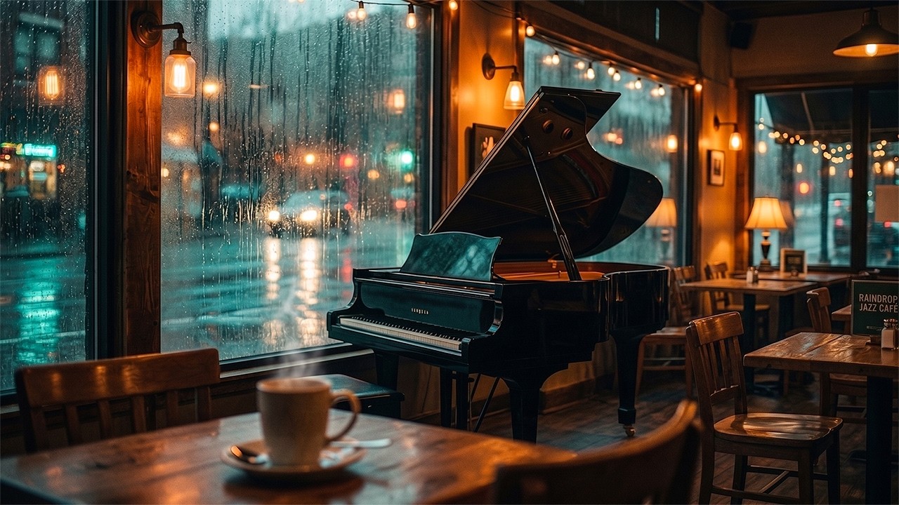 Relaxing Piano Jazz Music ☕ Gentle Jazz Vibes & Rain Sounds For Work ...