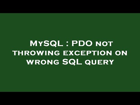 MySQL : PDO
