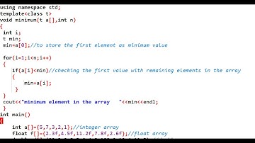 function template for finding the minimum value from an array