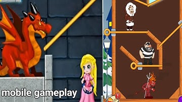 Rescue hero /pull the pin gameplay all level solution through /android mobile game