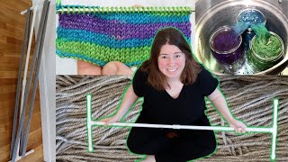 Dyepot Weekly #507 - Dyeing Self Striping Yarn; Making a Long Skein on a Huge PVC Pipe Niddy Noddy