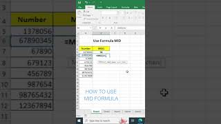 Mid formula in excel ||shorts