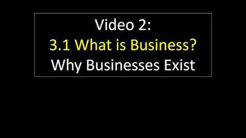 3.1 1 Why Businesses Exist