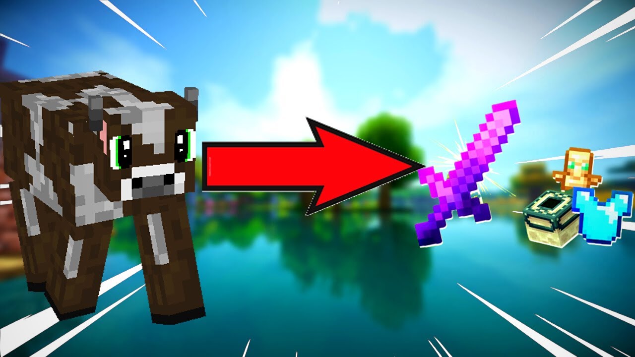 Minecraft But Cows Drop OP Items!