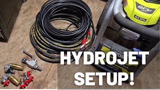 Hydrojet Setup for Cleaning Drains!