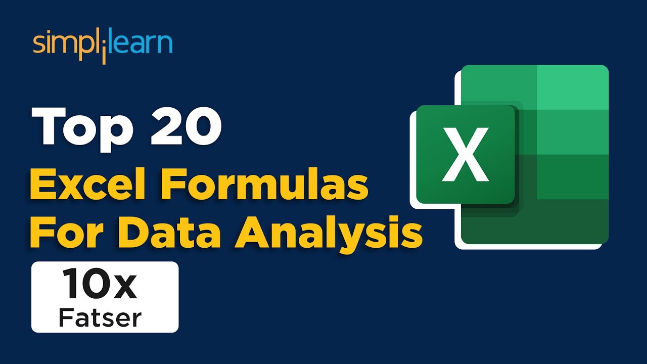 Top 20 Most Important Excel Formulas | Excel Formulas For Data Analysis 2024 | Simplilearn
