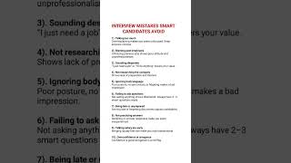 Interview Mistakes Smart Candidates Avoid this #ytshorts #interview #tricks #studyshorts
